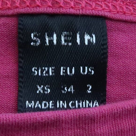 SHEIN HOT PINK CAP SLEEVE ROUND NECK CROP TOP SIZE XS - Picture 2 of 4